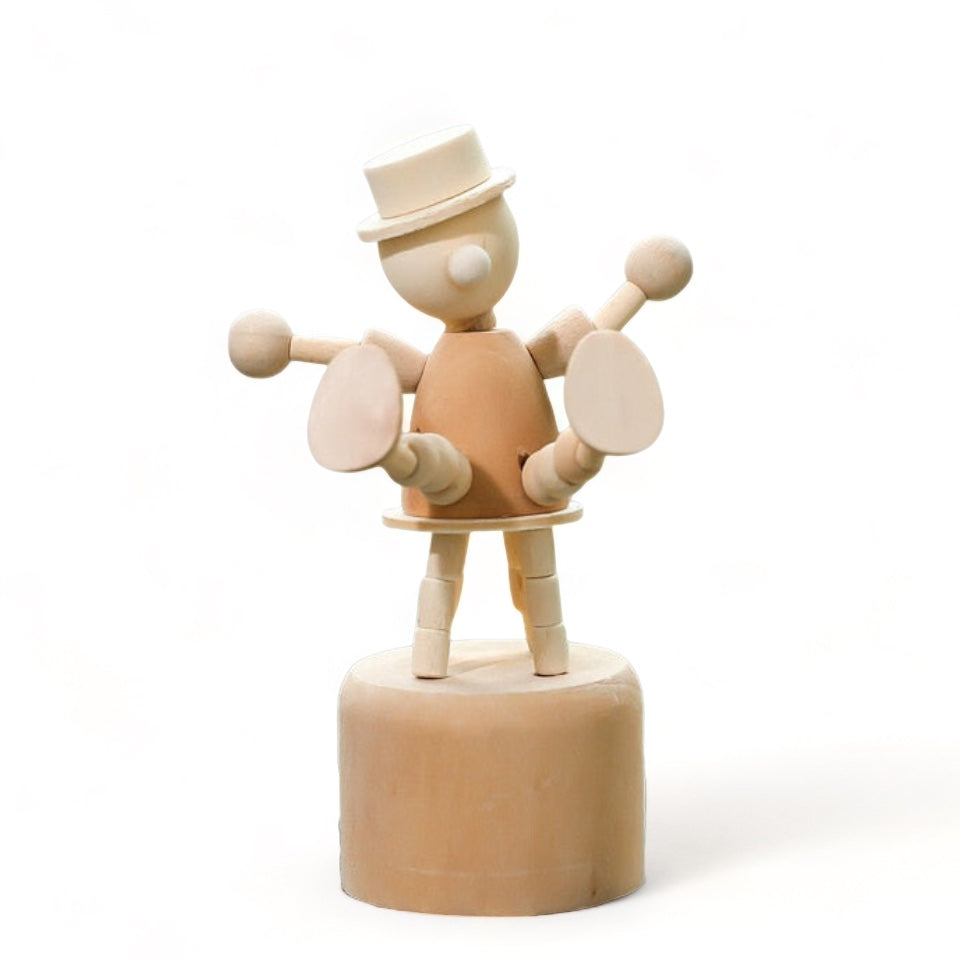 Mini réplica de fantoche em madeira - CARTOON - Minimalist House LTDA