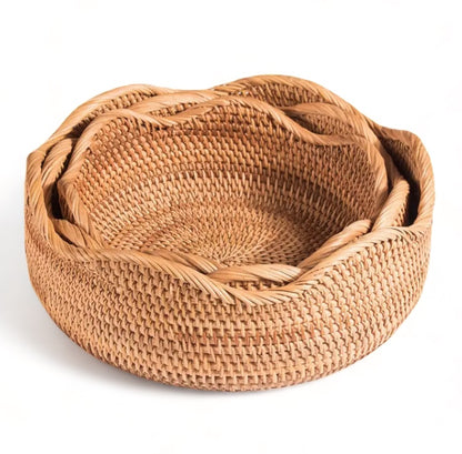 Cesto de rattan trançado - Mykonos - Minimalist House LTDA