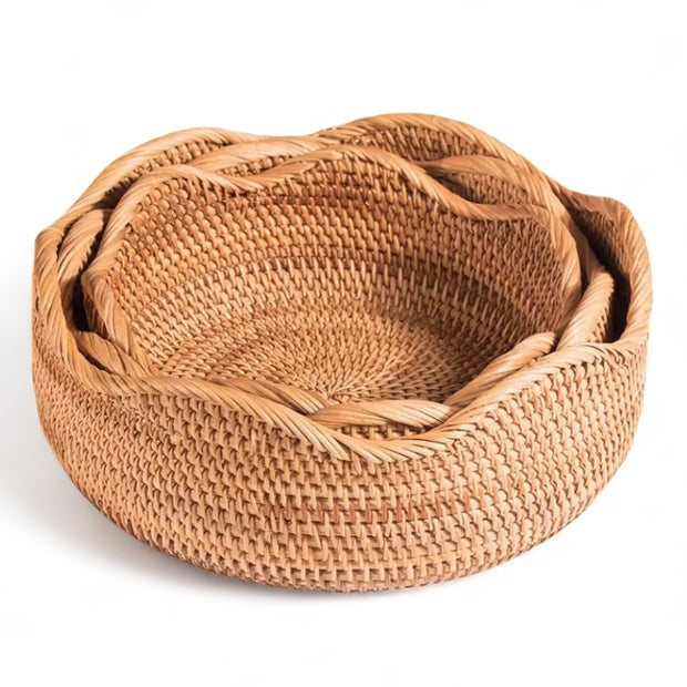 Cesto de rattan trançado - Mykonos - Minimalist House LTDA