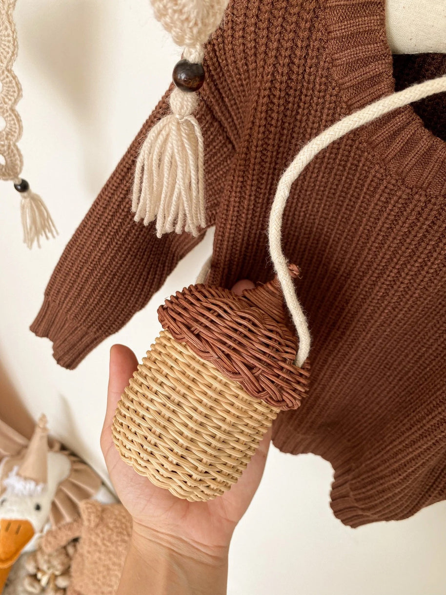 Bolsa wood infantil - Cesto Rattan - Minimalist House LTDA