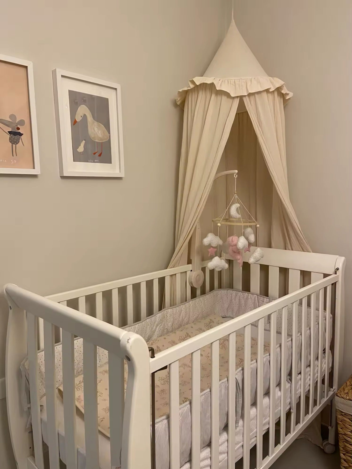 Móbile Berço Baby - Ursinho ou Coelhinho em Algodão e Madeira