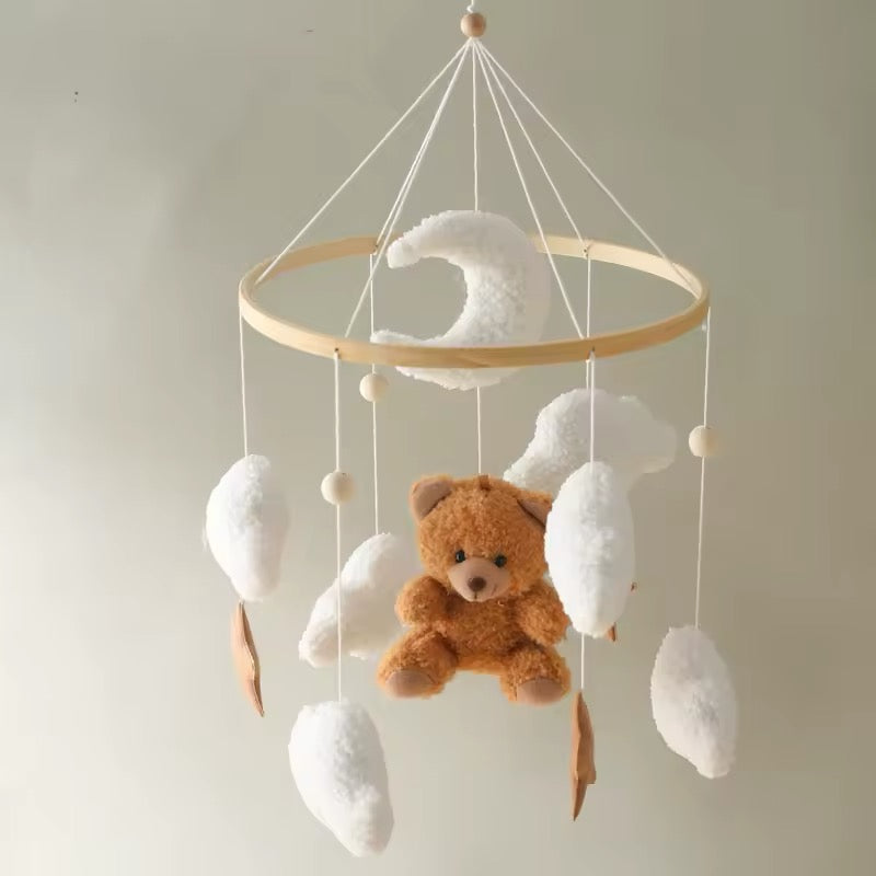 Móbile Berço Baby - Ursinho ou Coelhinho em Algodão e Madeira