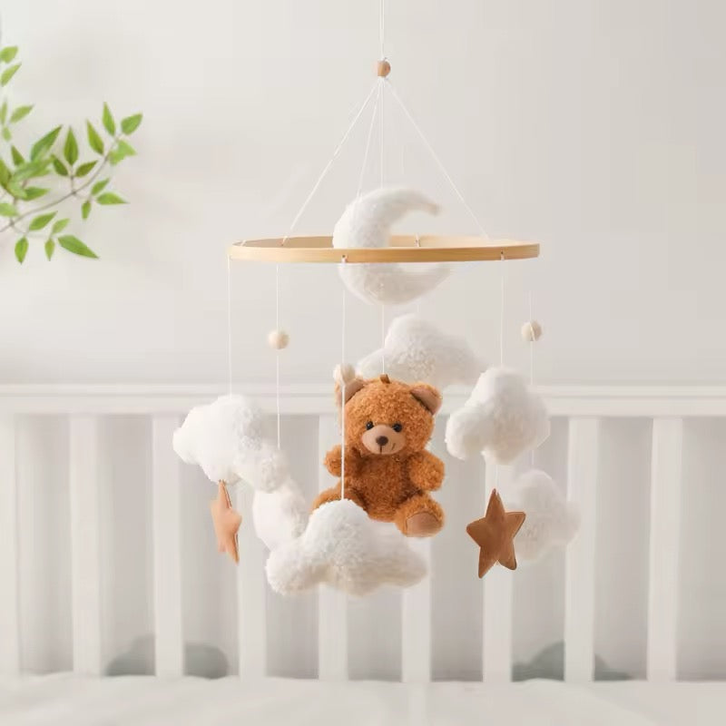 Móbile Berço Baby - Ursinho ou Coelhinho em Algodão e Madeira