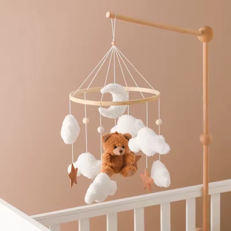 Móbile Berço Baby - Ursinho ou Coelhinho em Algodão e Madeira