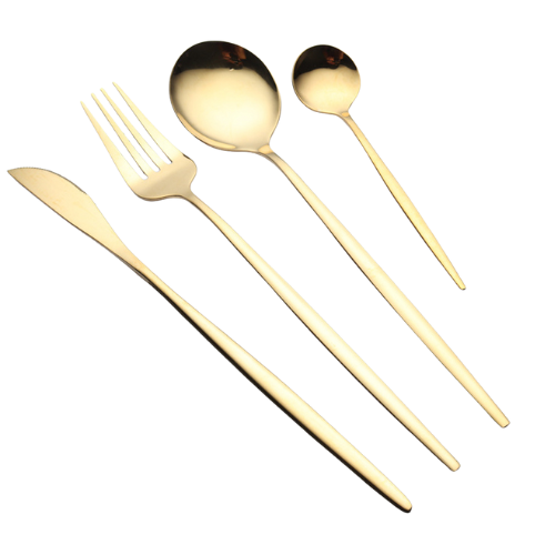 Conjunto de Talheres de Aço luxo Inoxidável 24pcs - GOLD - Minimalist House LTDA