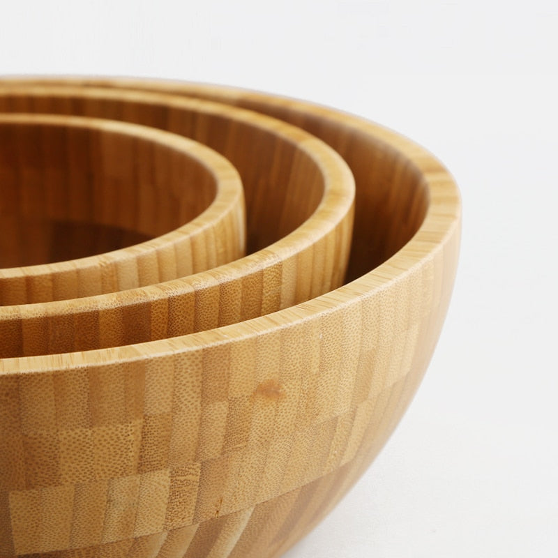 Saladeira bowl de bambu natural