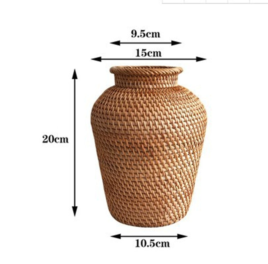 Vaso decorativo trançado em rattan - Flower - Minimalist House LTDA