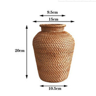 Vaso decorativo trançado em rattan - Flower - Minimalist House LTDA