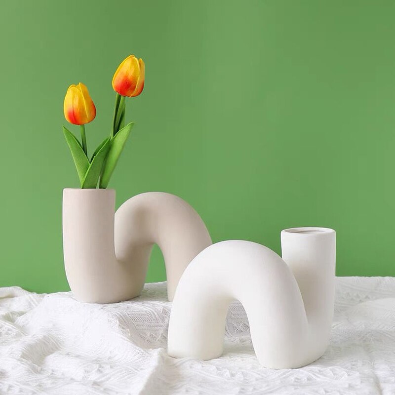 Vaso de cerâmica - Sinuoso Minimalista - Minimalist House LTDA