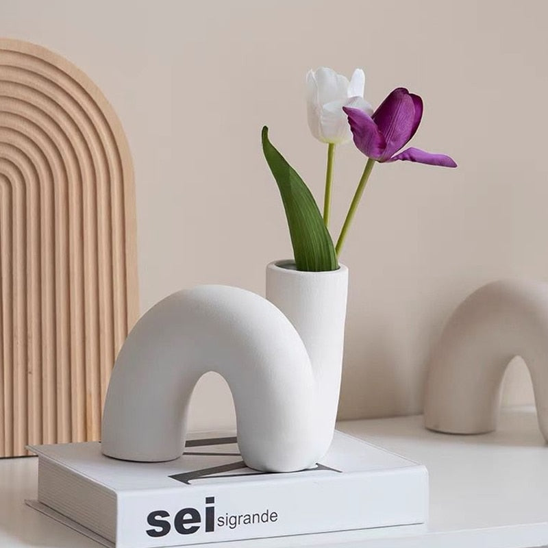Vaso de cerâmica - Sinuoso Minimalista - Minimalist House LTDA