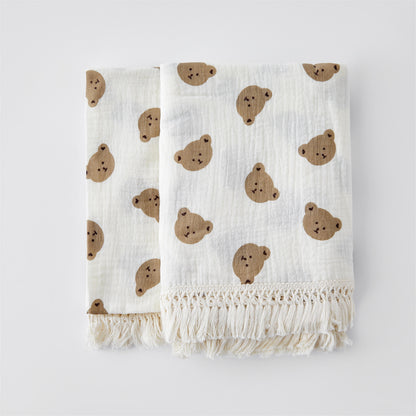 Cobertor de musselina para bebê recém-nascido - Urso - Minimalist House LTDA