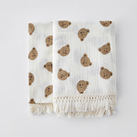 Cobertor de musselina para bebê recém-nascido - Urso - Minimalist House LTDA