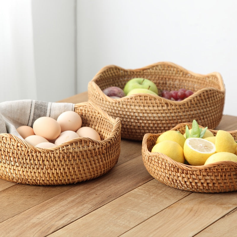 Cesto de rattan trançado - Mykonos - Minimalist House LTDA