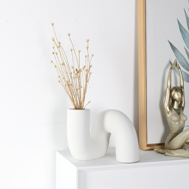 Vaso de cerâmica - Sinuoso Minimalista - Minimalist House LTDA