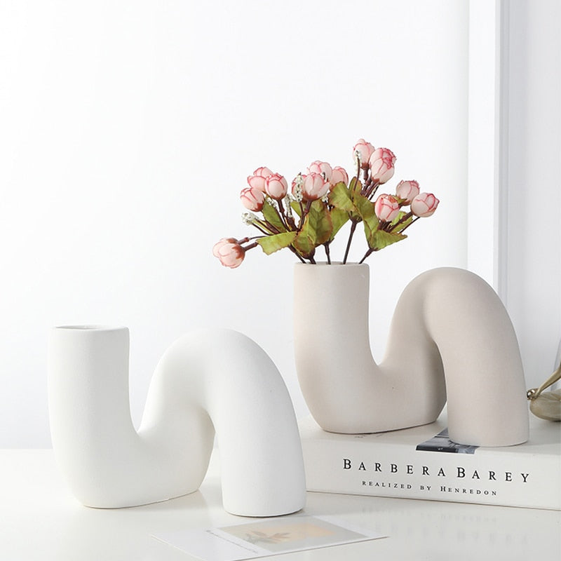 Vaso de cerâmica - Sinuoso Minimalista - Minimalist House LTDA