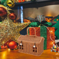 Cesto Decorativo Casinha Rattan SIntetico