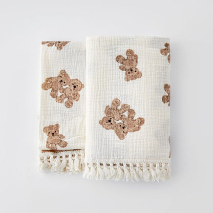 Cobertor de musselina para bebê recém-nascido - Urso - Minimalist House LTDA