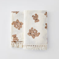 Cobertor de musselina para bebê recém-nascido - Urso - Minimalist House LTDA