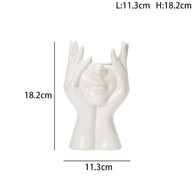 Vaso de cerâmica criativo, rosto, pescoço, mulher - Flores - Minimalist House LTDA