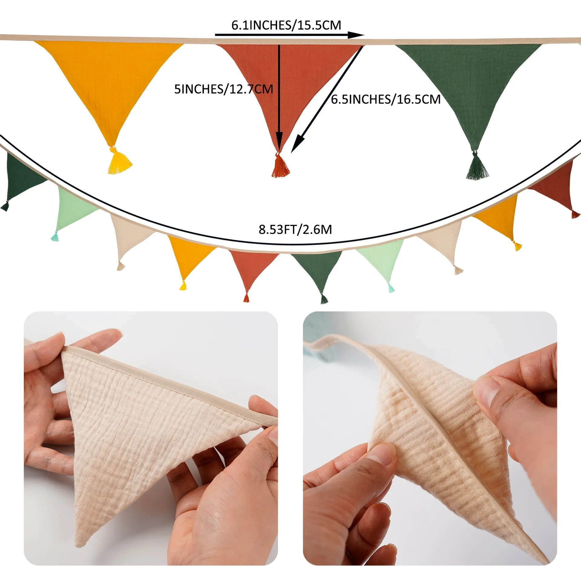 Bandeirola Decorativa Infantil em Tecido – 2,6 m
