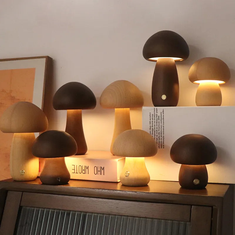 Luminaria Cogumelo Madeira - Minimalist House LTDA