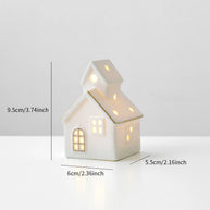 Casinhas Decorativas de Cerâmica com Luz LED - Natal