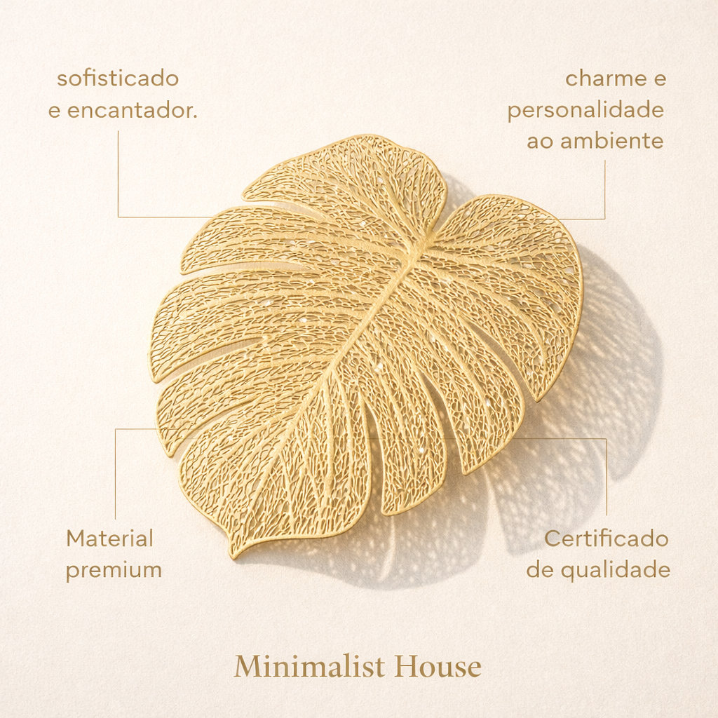 Folha Dourada Para Mesa Posta