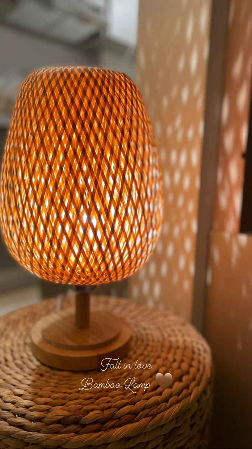 Bamboo Lamp - Abajur Tecelagem De Bambu Lâmpada Criativa - Minimalist House LTDA