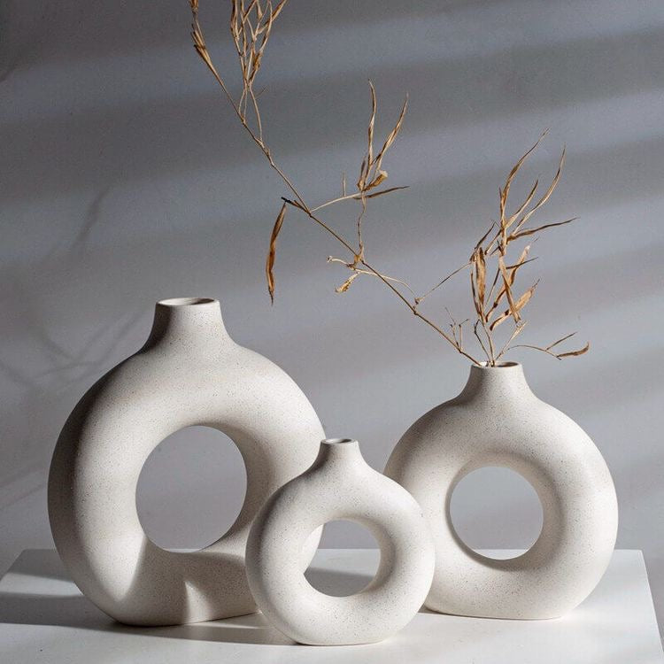 Vaso de cerâmica oco - Circle Nórdico