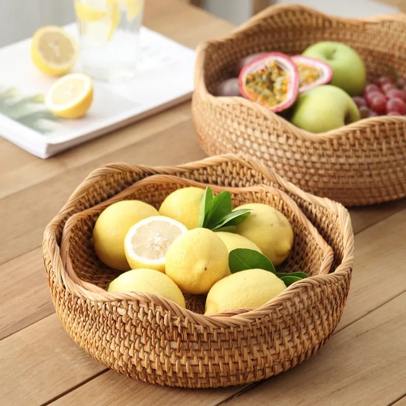 Cesto de rattan trançado - Mykonos - Minimalist House LTDA