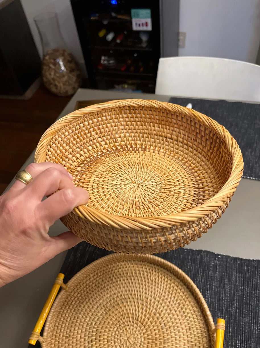 Cesto trançado Rattan Bread - Minimalist House LTDA