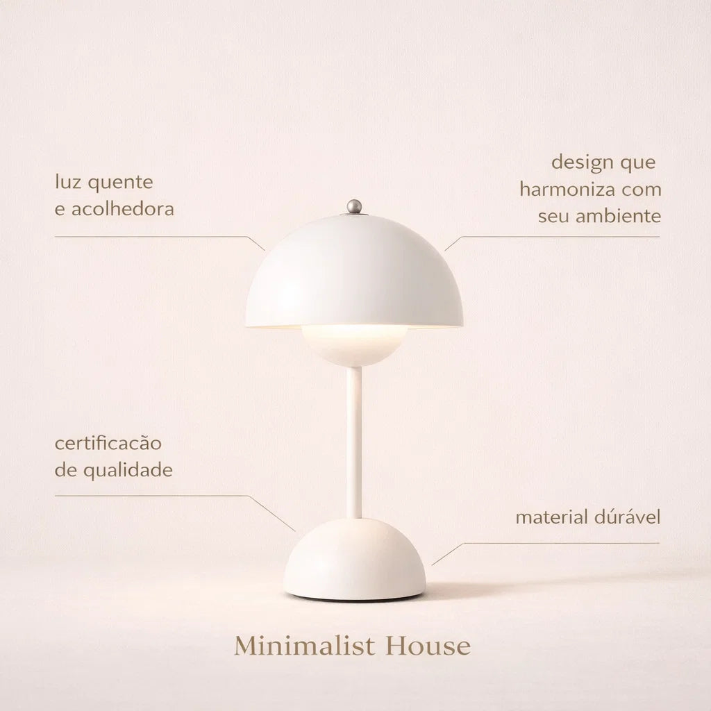 Cogumelo - Lâmpada minimalista Com Touch