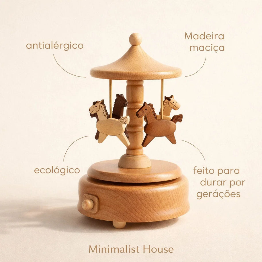 Caixinha de Música - Madeira Vintage Carrossel
