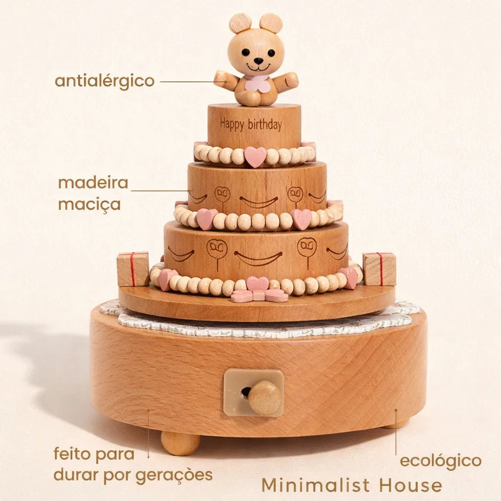 Caixinha de Música - Madeira Vintage Aniversario