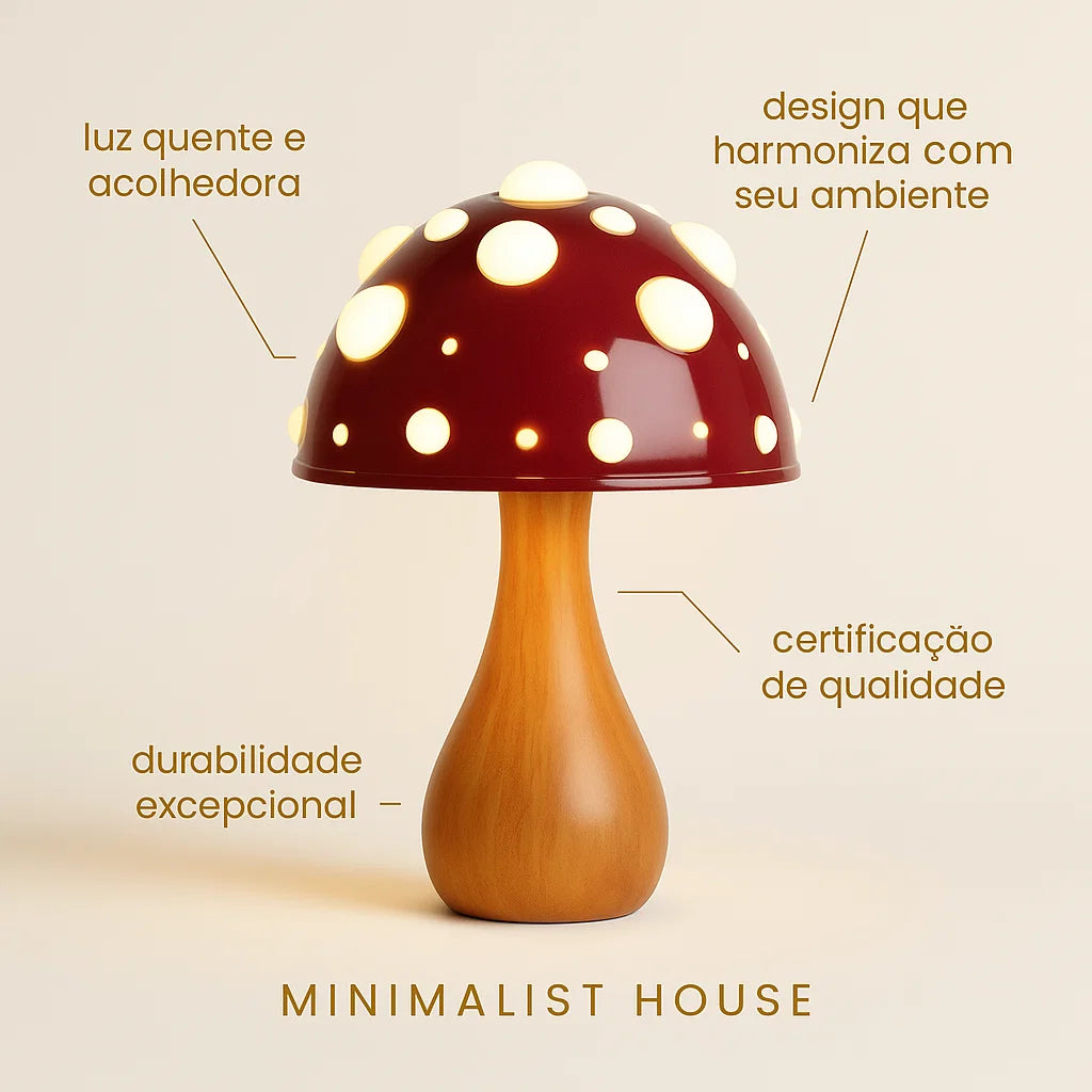 Luminária - Amanita Mushroom