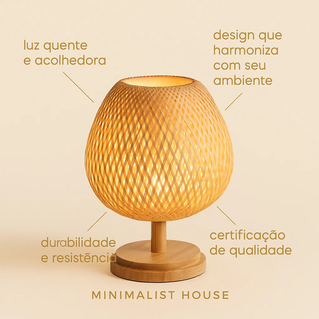 Bamboo Lamp - Abajur Tecelagem De Bambu Lâmpada Criativa