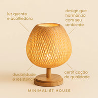 Bamboo Lamp - Abajur Tecelagem De Bambu Lâmpada Criativa