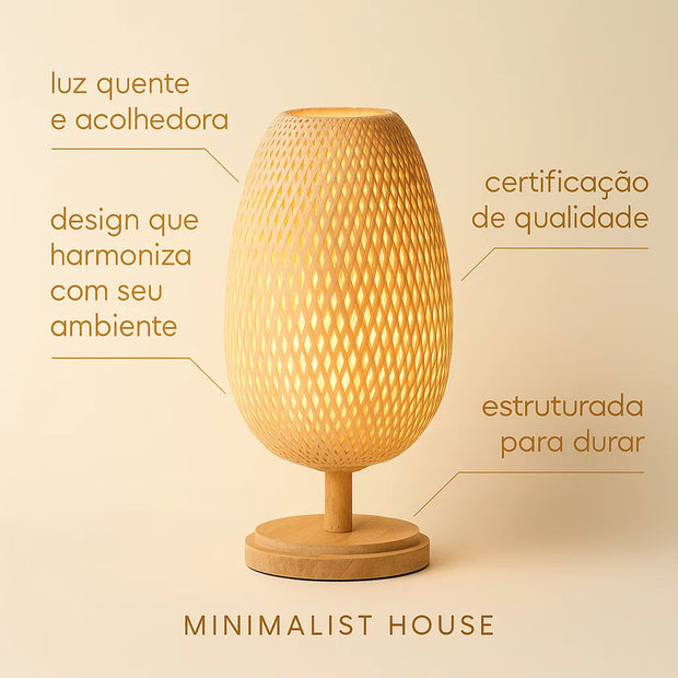 Bamboo Lamp - Abajur Tecelagem De Bambu Lâmpada Criativa