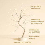 Luminária árvore, moldade em fios de cobre com iluminação - Led night light