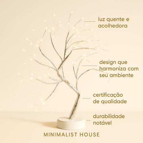 Luminária árvore, moldade em fios de cobre com iluminação - Led night light