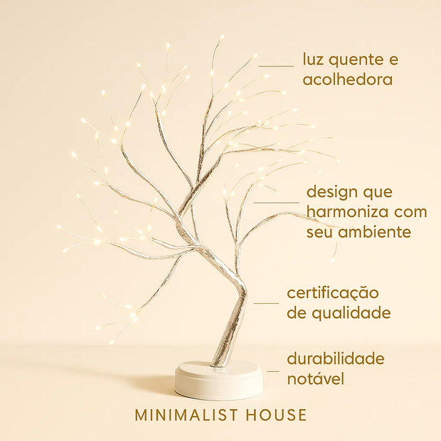 Luminária árvore, moldade em fios de cobre com iluminação - Led night light