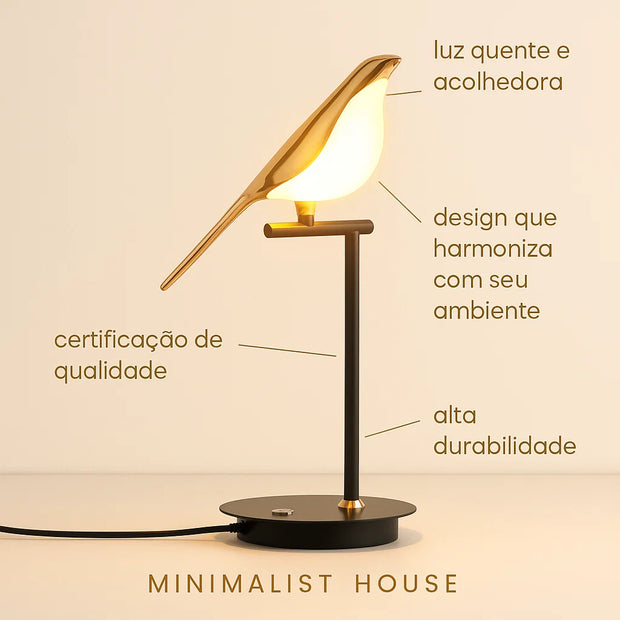 Luminária de Mesa Pássaro