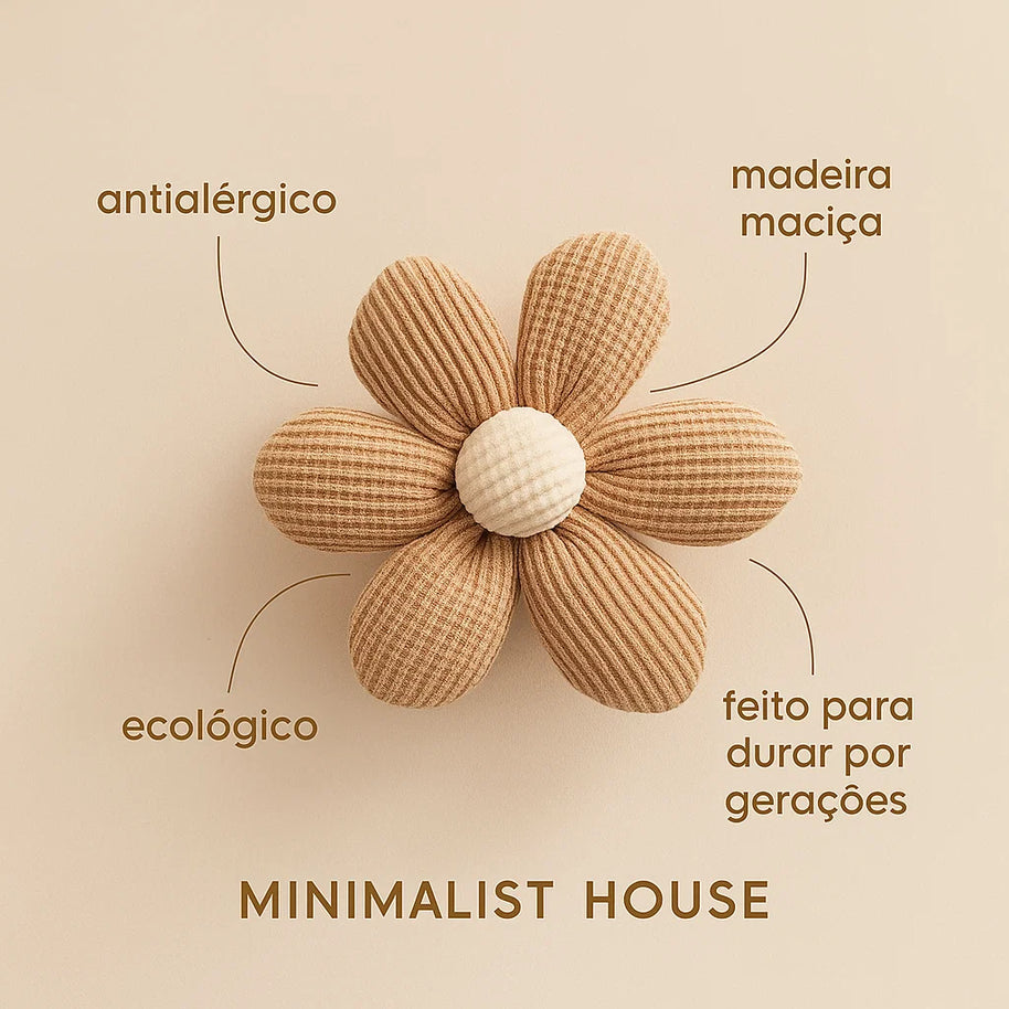 Gancho Madeira e Tecido - Flor