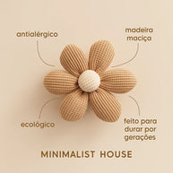 Gancho Madeira e Tecido - Flor