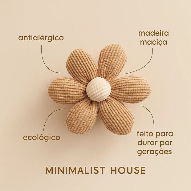 Gancho Madeira e Tecido - Flor