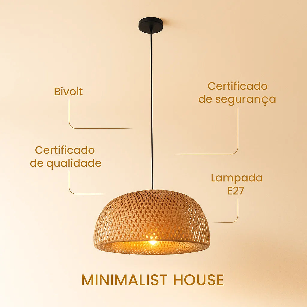 BALI - Pendente natural bambu (preto)