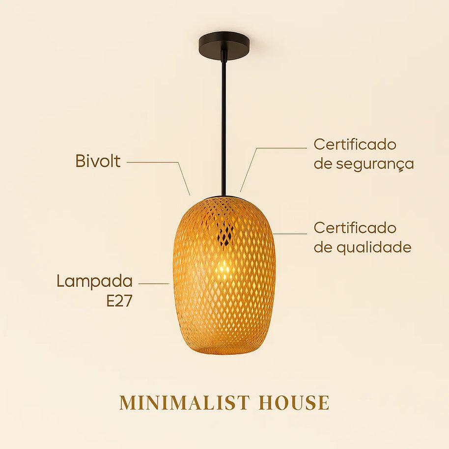 Indonésia - Pendente natural bambu