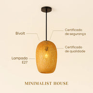 Indonésia - Pendente natural bambu