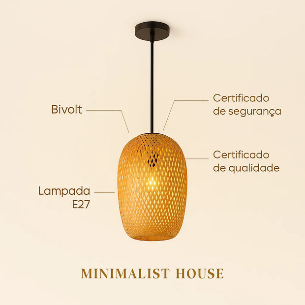 Indonésia - Pendente natural bambu