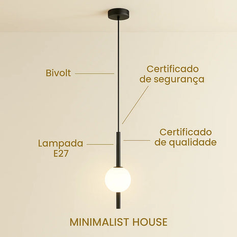 Pendente Baling Dourado e Preto